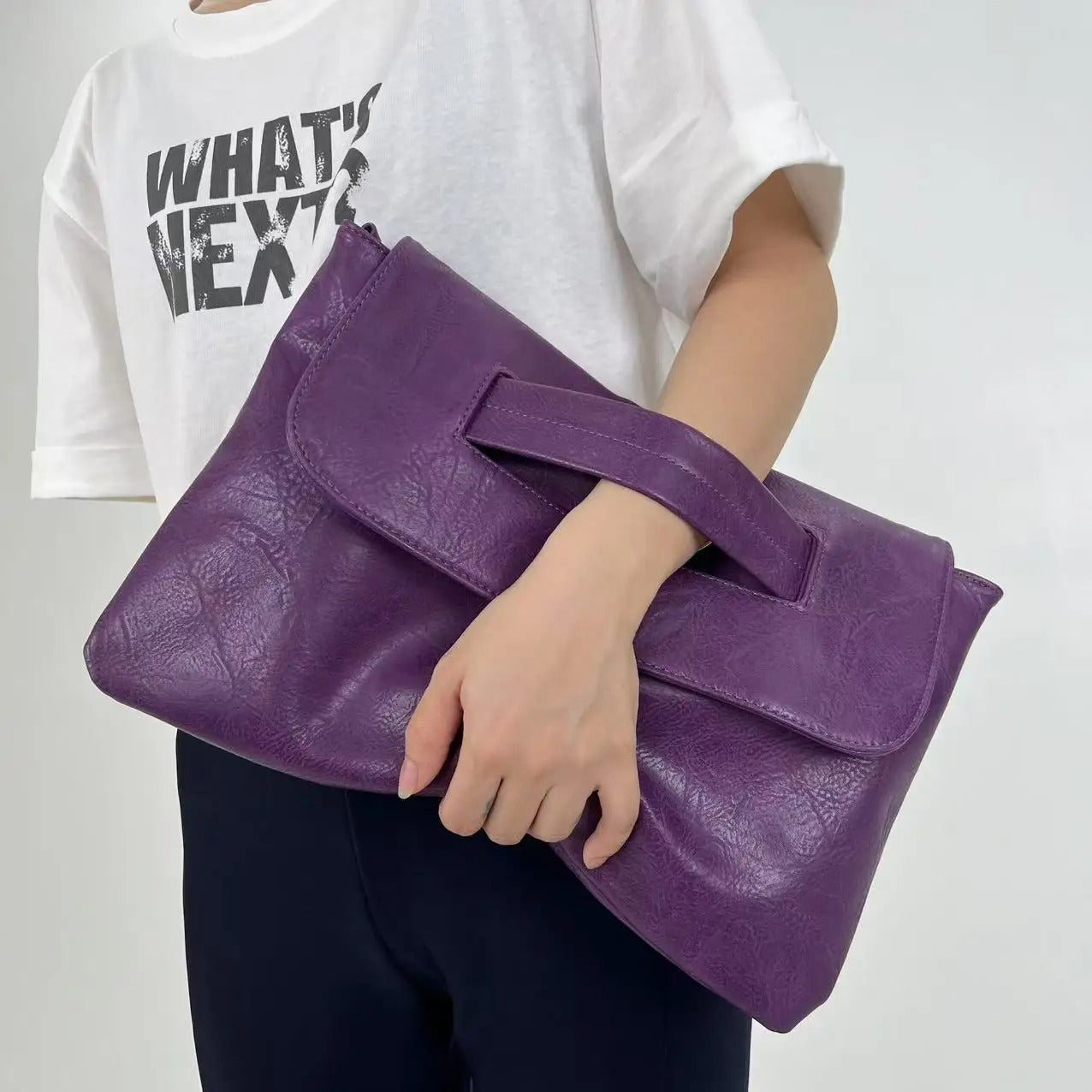 Fashion Business High Capacity Glove Bag Soft Leather Document Storage