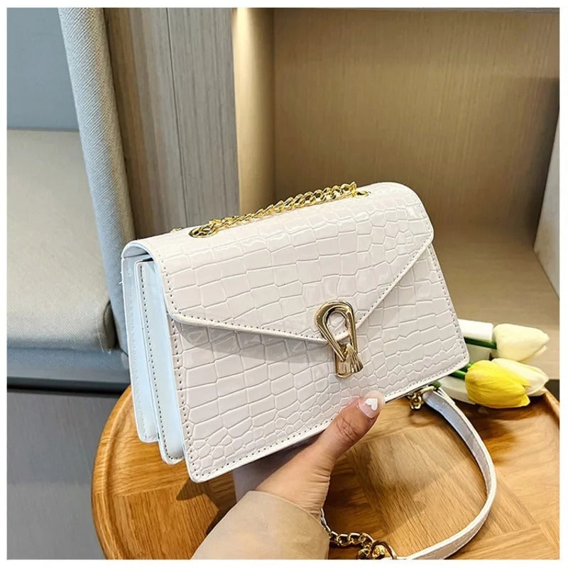 Crocodile Pattern Shoulder Bags For Women Fashion Chains Squre Bag