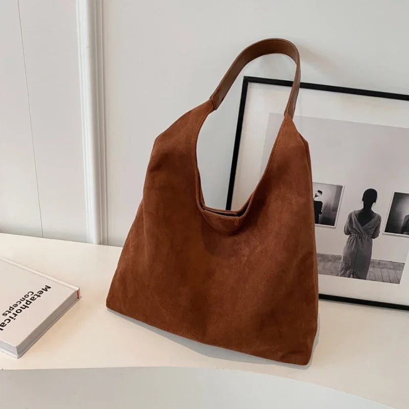 Shoulder Bag Solid Color Simple Casual Commuter Bag Retro Handbags