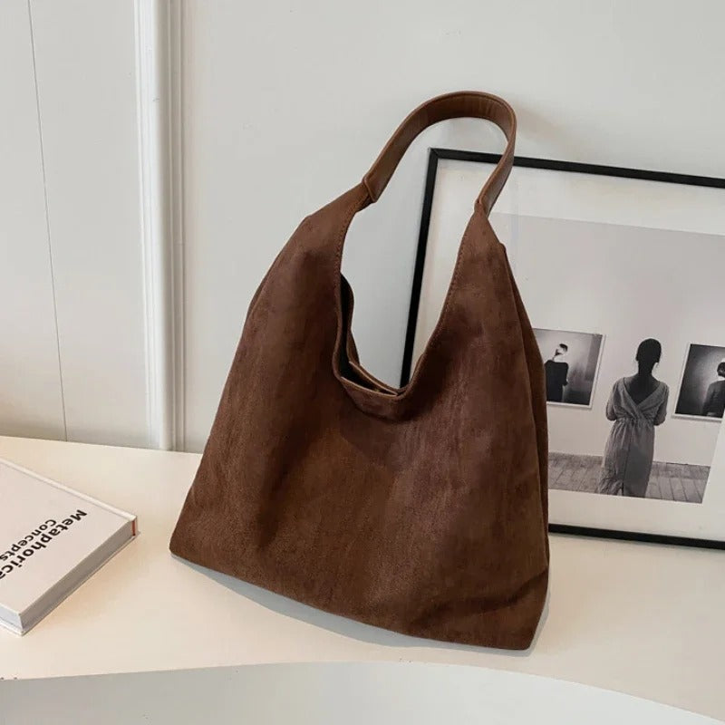 Shoulder Bag Solid Color Simple Casual Commuter Bag Retro Handbags