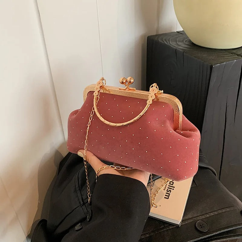 Small Clip Shoulder Bag Handbags Retro Female Chain Crossbody Bag