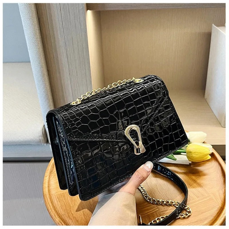 Crocodile Pattern Shoulder Bags For Women Fashion Chains Squre Bag