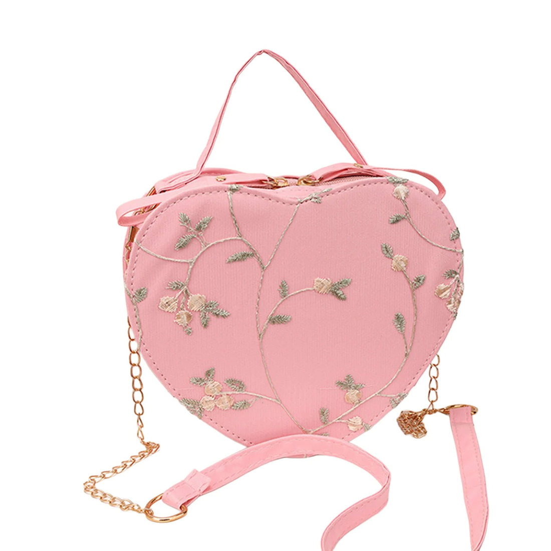 Womens Lace Heart Crossbody Bag PU Leather Shoulder Purse